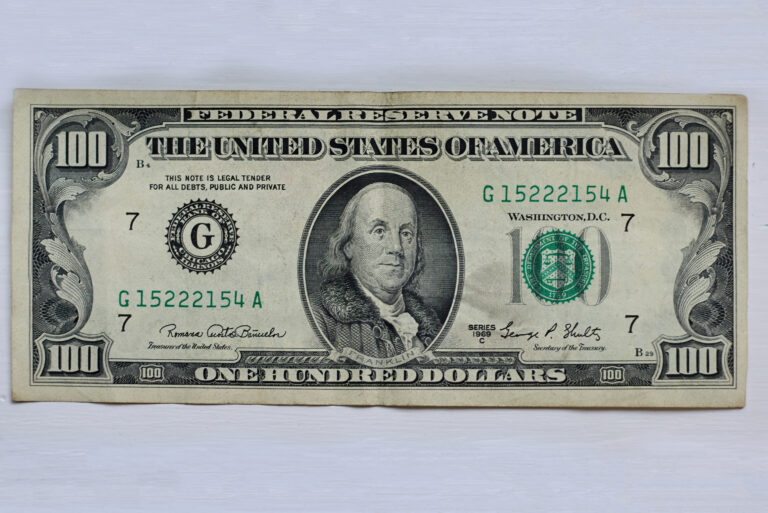 close up dollar banknote
